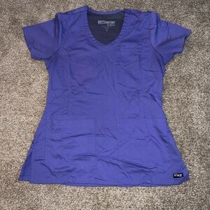Grey’s Anatomy Solid Purple Fitted Women’s Scrub Top XS